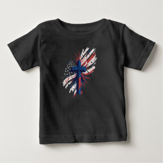 「愛国十字架 – 祝プライドとトラディット付き ベビーTシャツ