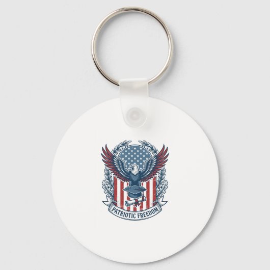 愛国卒業ベクターグラフィックTシャツ キーホルダー (正面)