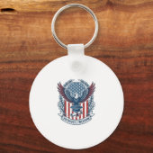 愛国卒業ベクターグラフィックTシャツ キーホルダー (正面)