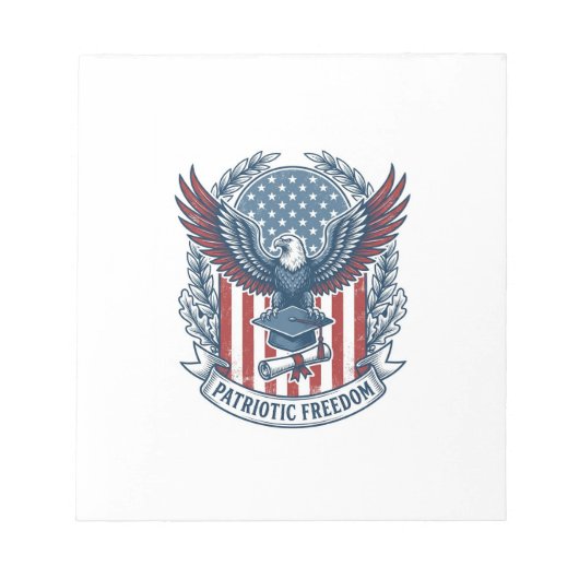 愛国卒業ベクターグラフィックTシャツ ノートパッド (正面)