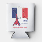 愛国国フランスの旗バスティーユの日 缶クーラー (正面)