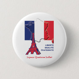 愛国国フランスの旗バスティーユの日 缶バッジ