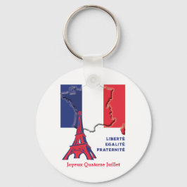 愛国国フランスの旗バスティーユ日ボタン キーホルダー