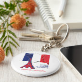 愛国国フランスの旗バスティーユ日ボタン キーホルダー (側面)