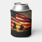 愛国国旗とカウボーイクーラーボックス 缶クーラー (缶裏面)