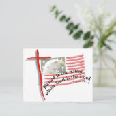 愛国国旗と十字架 ポストカード (スタンド正面)