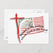 愛国国旗と十字架 ポストカード (正面/裏面)