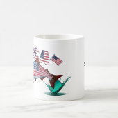 愛国国旗に覆われたニジマス モーフィングマグカップ (中央)