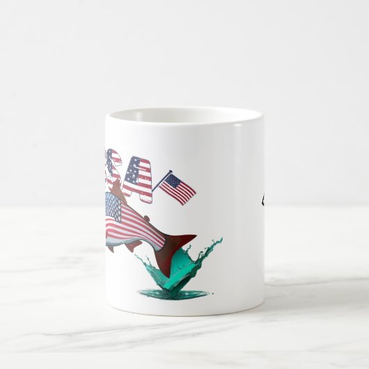 愛国国旗に覆われたニジマス モーフィングマグカップ (中央)