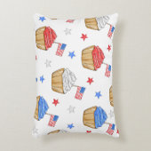 愛国国旗のスターカップケーキ赤白青 アクセントクッション (正面(垂直))