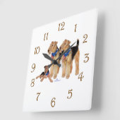 愛国国旗のトリオ スクエア壁時計 (傾斜)