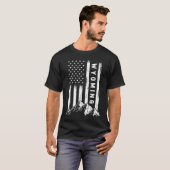愛国国旗のハイキング屋外自然山脈ウェイ Tシャツ (正面フル)