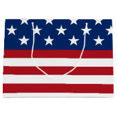 愛国国旗のパターン7月4大抱き枕 ラージペーパーバッグ (正面)