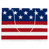 愛国国旗のパターン7月4大抱き枕 ラージペーパーバッグ (裏面)