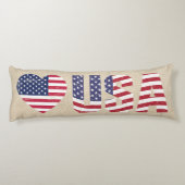 愛国国旗の愛ハートUSAカントリーバーラップスタイル ボディピロー (裏面)