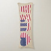 愛国国旗の愛ハートUSAカントリーバーラップスタイル ボディピロー (正面縦)