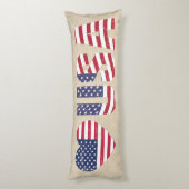愛国国旗の愛ハートUSAカントリーバーラップスタイル ボディピロー (裏面 (縦))