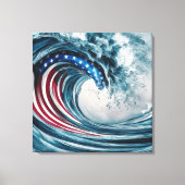 愛国国旗の波 キャンバスプリント (正面)