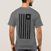 愛国国旗の白黒 Tシャツ (裏面)