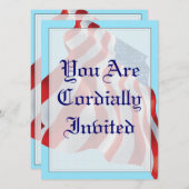 愛国国旗の結婚式招待状 招待状 (正面/裏面)