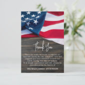 愛国国旗悔やみや弔慰軍隊退役軍人葬儀 サンキューカード (スタンド正面)