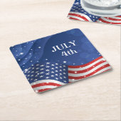 愛国国旗紙ドリンクコースター スクエアペーパーコースター (アングル)