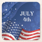 愛国国旗紙ドリンクコースター スクエアペーパーコースター (正面)