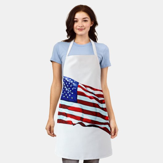 愛国国旗 エプロン (着用した状態)