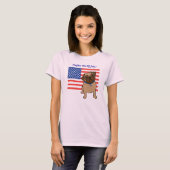 愛国国旗Pugティー子供へと大人 Tシャツ (正面フル)