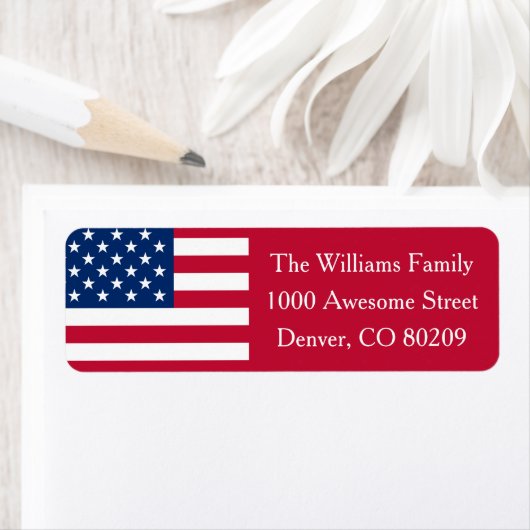 愛国国赤白青アメリカ国旗 ラベル (インサイチュ)