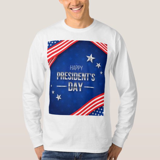 愛国大統領の日Tシャツデザイン Tシャツ (正面)