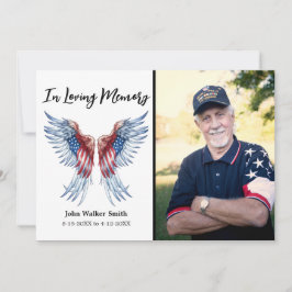 愛国天使ウイングス写真軍隊葬儀 サンキューカード