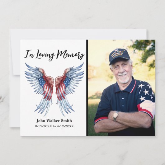 愛国天使ウイングス写真軍隊葬儀 サンキューカード (正面)