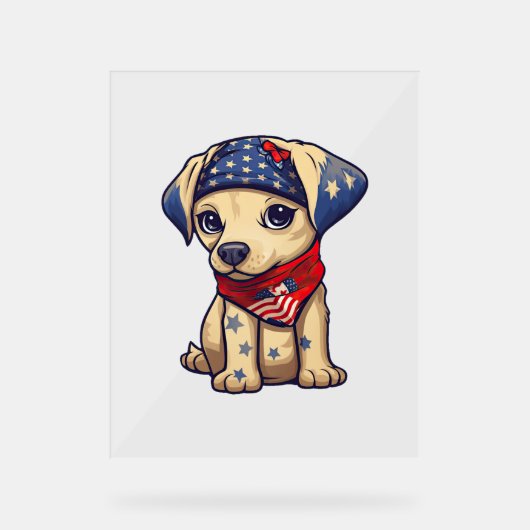 愛国子犬 – スタイル12 アクリルサイン (正面)