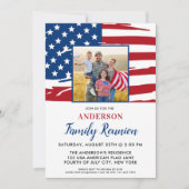 愛国家族懇親会アメリカ国旗の写真 招待状 (正面)