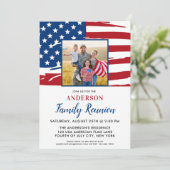 愛国家族懇親会アメリカ国旗の写真 招待状 (スタンド正面)
