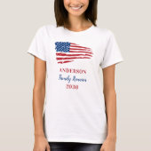 愛国家族懇親会カスタムアメリカ国旗 Tシャツ (正面)