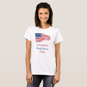 愛国家族懇親会カスタムアメリカ国旗 Tシャツ (正面フル)