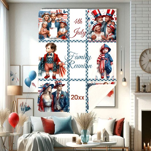 愛国家族懇親会6フォトコラージュ7月4日 シェルパブランケット