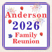 愛国家族懇親会 スクエアペーパーコースター (正面)