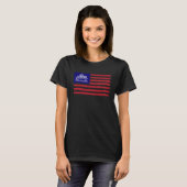 愛国巡航船バケーションアメリカ国旗4日 Tシャツ (正面フル)