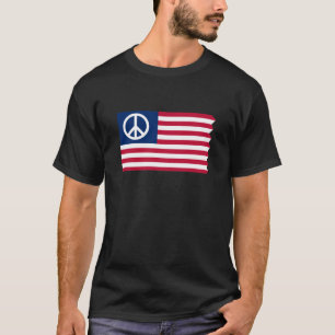 愛国平和とアメリカ国旗 Tシャツ