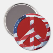 愛国平和の象徴 – 米国国旗もはや戦争テーマ マグネット (正面/裏面)