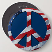 愛国平和の象徴 – 米国国旗もはや戦争テーマ 缶バッジ (正面&裏面)