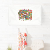 愛国心あふれるおじさん猫レトロタイポグラフィTシャツ( 横断幕 (インサイチュ)