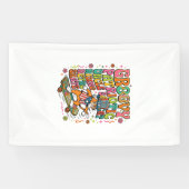 愛国心あふれるおじさん猫レトロタイポグラフィTシャツ( 横断幕 (横)