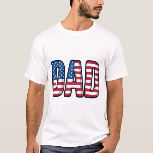 愛国心あふれるお父さんベクターTシャツデザイン1 Tシャツ (正面)