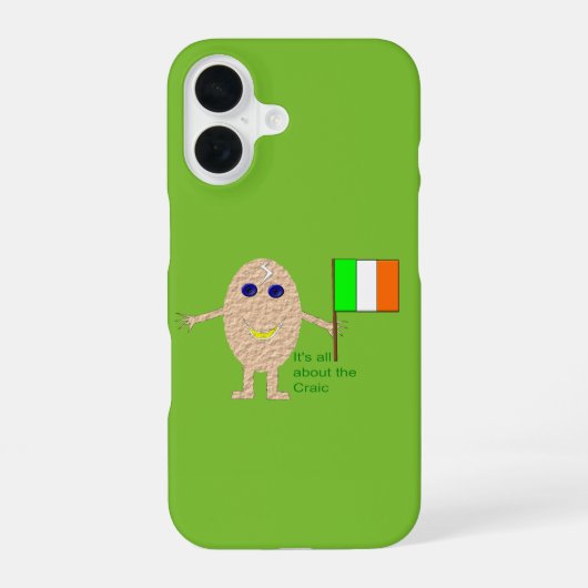 愛国心あふれるアイリッシュエッグ iPhone 16ケース (裏面)