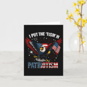 愛国心あふれるアスリートイーグルにティズムを注入 カード (黄色い花)