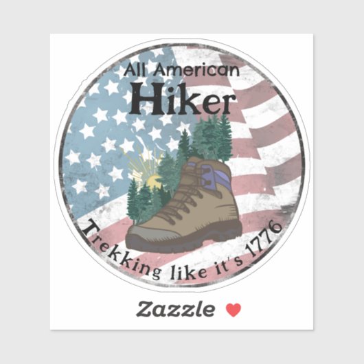 愛国心あふれるアメリカ人のハイカー シール (シート)